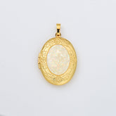 18K Gold Filled Blue Opal Oval Photo Locket Charm, Openable Oval Shell Pearl Locket Pendant for Necklace Bracelet Jewelry Making Supply, CP2008